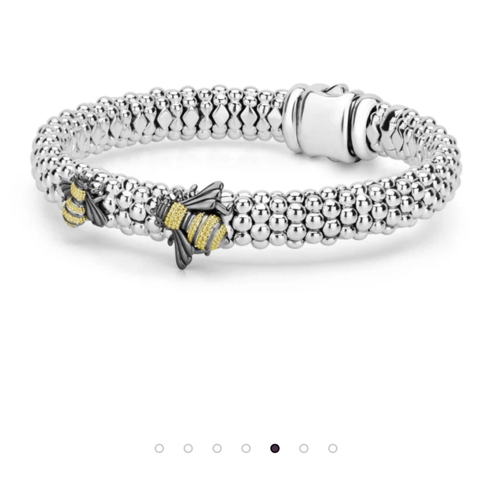 LAGOS Rare Wonders Silver and Gold Bee Charm Bracelet. NWT